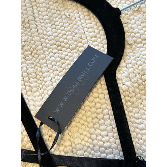 NWT Dolls Kill Protected Aura Slip Dress Black Embroidered Flowers Goth Sz M - Picture 5 of 12